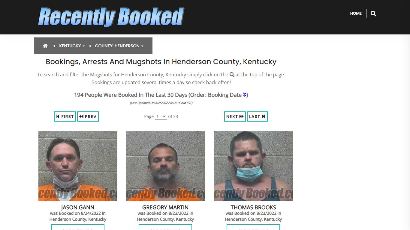 Bookings, Arrests and Mugshots in Henderson County, Kentucky